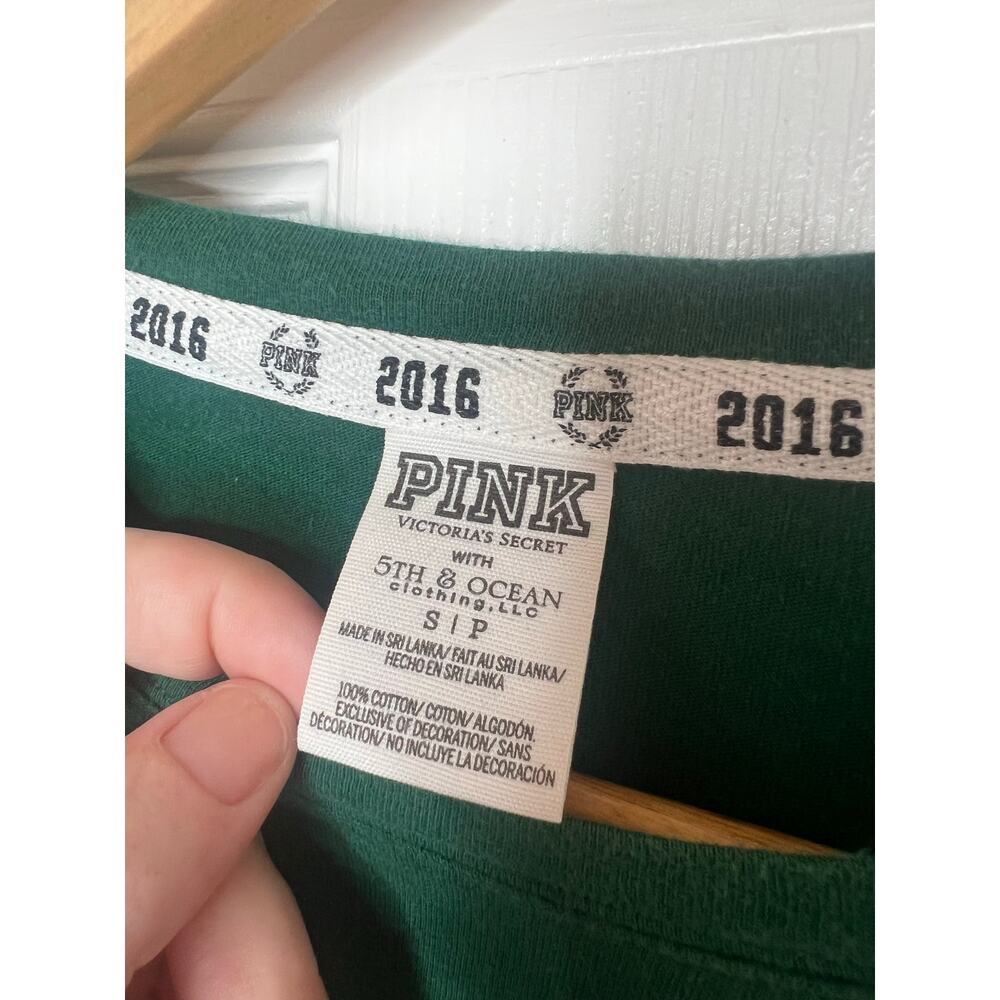 Victoria's Secret PINK Michigan State MSU Spartans Long Sleeve Crop Size Small - Picture 4 of 11